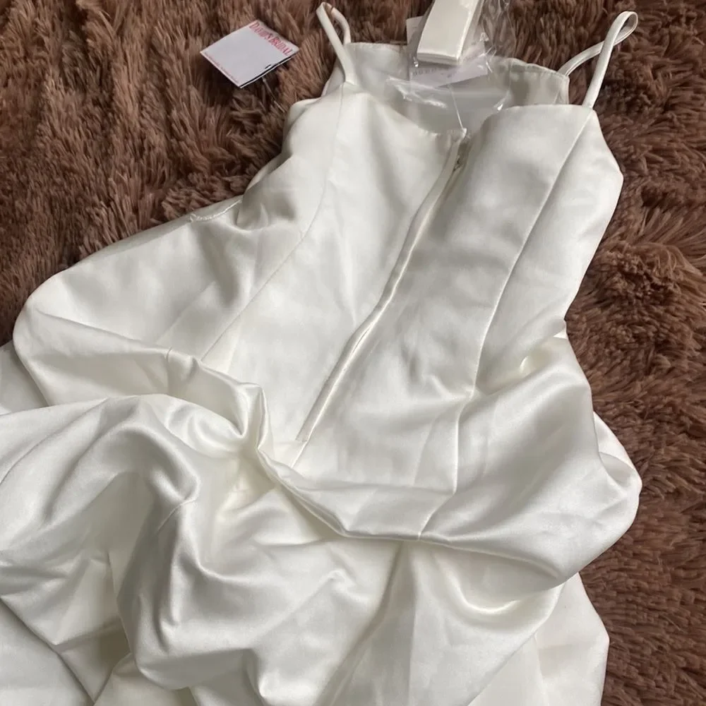 David’s Bridal Junior Bridesmaid Flower Girl Ivory Dress NWT $100 - Picture 7 of 8